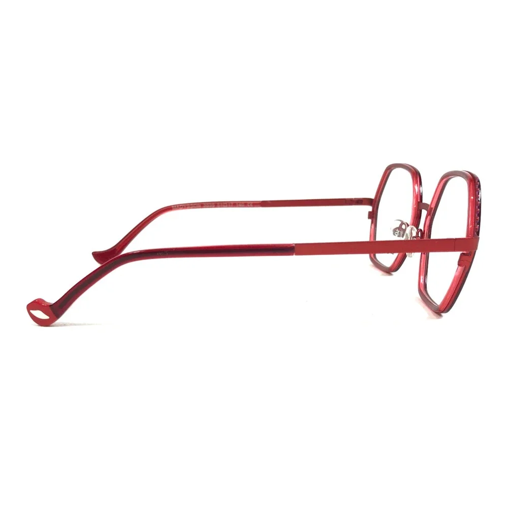 BOZ by J.F. Rey Eyeglasses Frames MADYSSON 3535 Shiny Red Hexagonal 51-17-140